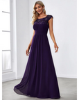 Damen Plissee-Kleid mit Rund Ausschnitt | Maxi