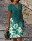 Kurzärmliges Sommerkleid Mit Blumenmuster Für Damen | Mini