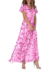 Damen Sommer Formelles Blumen Hochzeitsgast Kleid | Maxi