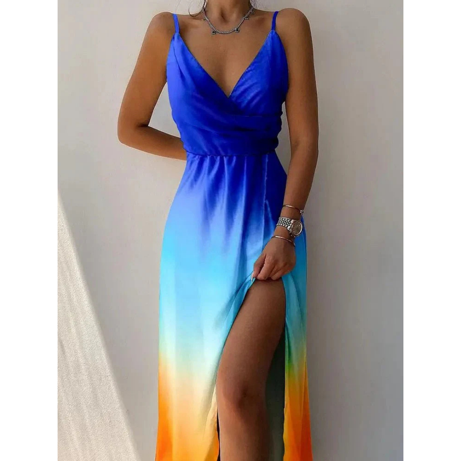 Sommerkleid Mit Wickeldesign Und Spaghettiträgern Für Damen | Maxi