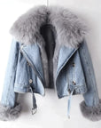 Eliza - Elegance Denim & Pelz Jacke