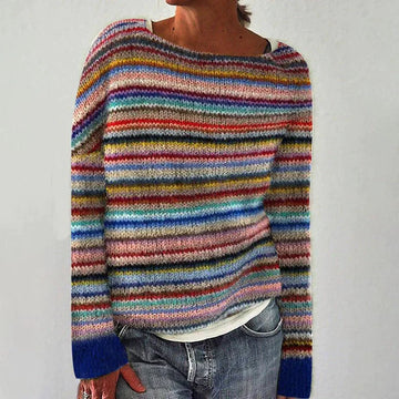 Margot - Eleganter gestreifter Langarmpullover