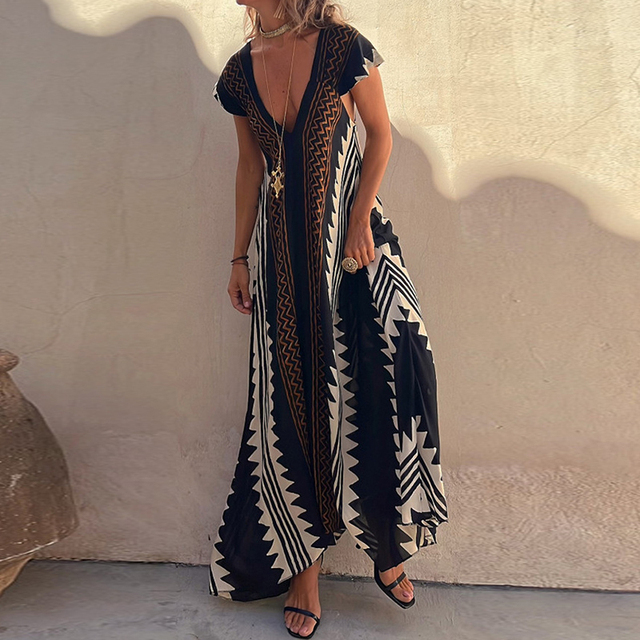 ISA - Maxi-Strandkleid mit Ethno-Print (In 7 Farben)