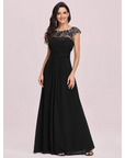 Damen Plissee-Kleid mit Rund Ausschnitt | Maxi