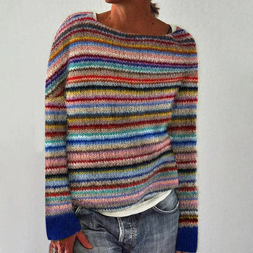 Lanna - Eleganter gestreifter Langarmpullover