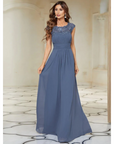 Damen Plissee-Kleid mit Rund Ausschnitt | Maxi