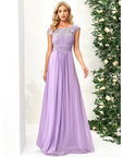 Damen Plissee-Kleid mit Rund Ausschnitt | Maxi