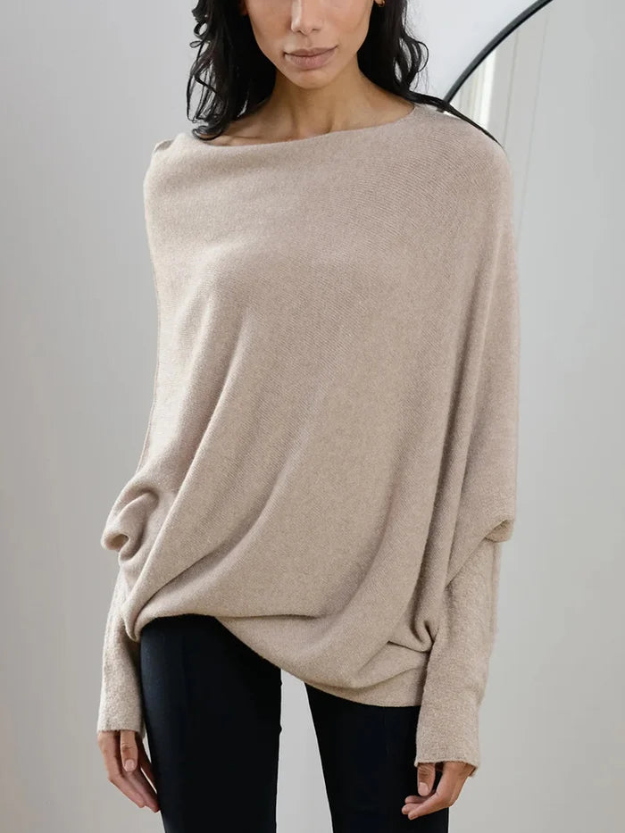 Lydia - Asymmetrisch drapierter Pullover