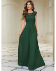 Damen Plissee-Kleid mit Rund Ausschnitt | Maxi