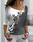 Octavia - Florales kontrastfarbiges Art Shirt