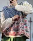 Josephine - Übergroße Print-Wollstrickweste