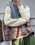 Josephine - Übergroße Print-Wollstrickweste