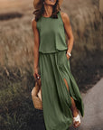 Ärmelloses Sommerkleid Mit Schlitz Für Damen | Maxi