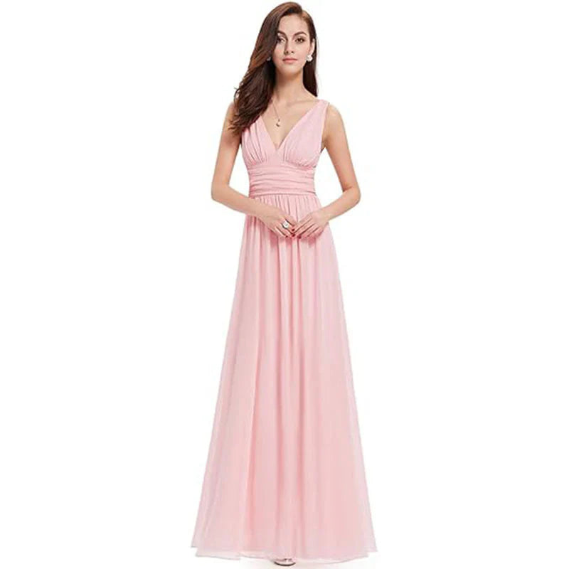 Damen Ärmelloses Kleid Mit V-Ausschnitt | Maxi