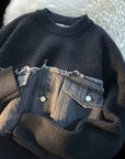 Nora  - Patchwork-Denim-Pullover