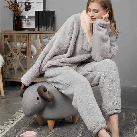 Colleen - Pyjama-Set aus flauschigem Fleece für die Nacht