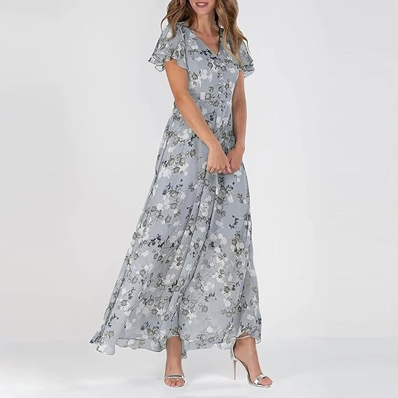 Damen Sommer Formelles Blumen Hochzeitsgast Kleid | Maxi
