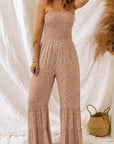 PENELOPE - Floraler Spaghettiträger-Smocking-Jumpsuit mit weitem Bein