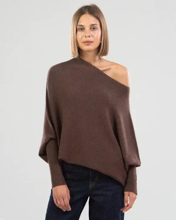 Lydia - Asymmetrisch drapierter Pullover