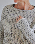 Louisa - Schicker grauer Pullover mit Rundhalsausschnitt