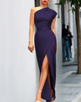 Abendkleid Mit Schlitz Und Einer Schulter Für Damen | Maxi
