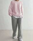 Polly - Rosa monochromer Pullover