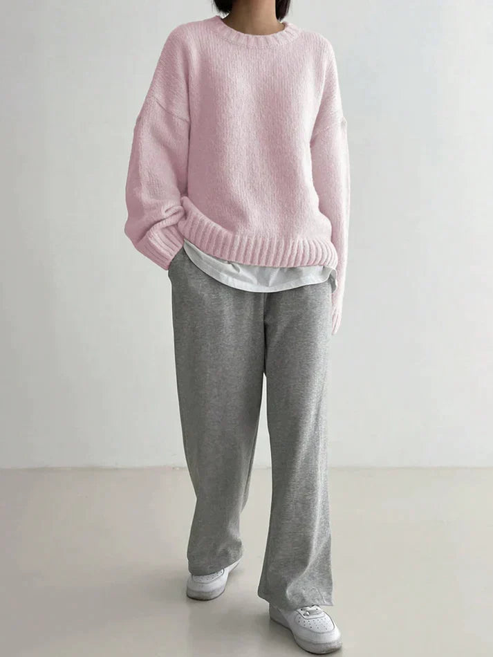 Polly - Rosa monochromer Pullover