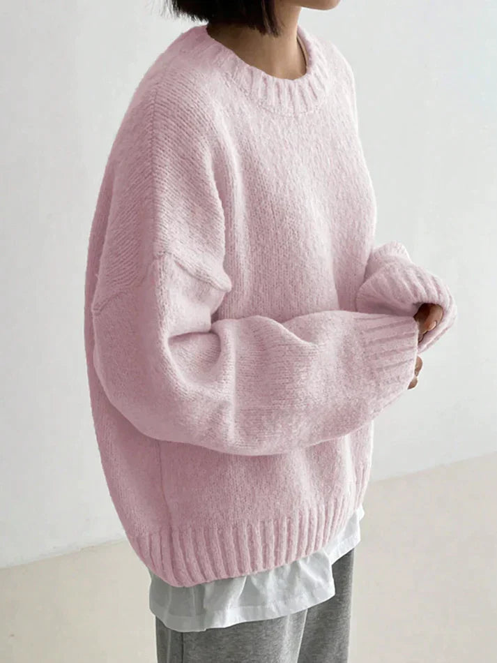 Polly - Rosa monochromer Pullover