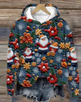 Vida - Vintage Santa Hoodie mit Druck