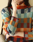 Doris - Patchwork-Rollkragenpullover